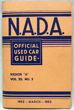 N.A.D.A. OFFICIAL USED CAR GUIDE BOOKLET 1953 VINTAGE AUTOMOBILE REGION A VOL.20 picture