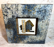 Handmade Asian style collage, Woven bamboo, Japanese handmade papers,Exc picture