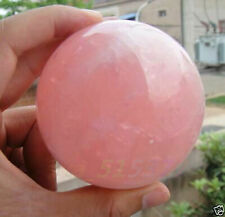 AAA Natural Pink Rose Quartz Magic Crystal Sphere Reiki Healing Ball 42MM+Stand picture