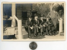 Vintage 1910's photo / All Five Bankers Showed Up to Repossess Granny's Cabin picture