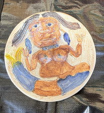 Hand-Painted Ceramic Decorative Plate, People Figure Design, Round, 1-Piece picture