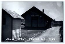 c1960's MILW Center JCT Iowa IA Vintage Train Depot Station RPPC Photo Postcard picture