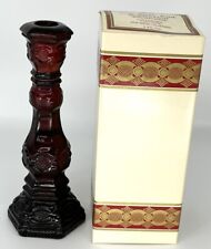 AVON 1876 CAPE COD COLLECTION RUBY RED CANDLESTICK W/ CHARISMA COLOGNE & BOX picture