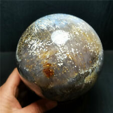 RARE Natural Beautiful Golden Hair Rutilated Agate Crystal Sphere Healing WD1189 picture