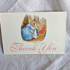 F.W. & Co. Thank You Rabbits Postcard 1995 Lithograph Unposted Divided Back picture