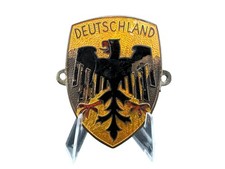VINTAGE Deutschland  ENAMEL AUTOMOBILE RADIATOR CAR BADGE GERMANY picture