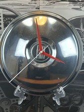 Vintage 1960s Fiat Chrome Hubcap Wall Clock Custom Italian Garage Art Man Cave picture