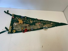 t26--Vtg Rare Catalina Island Souvenir Felt Pennant w/pins (late 1930’s- 1950’s) picture