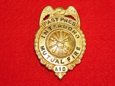 VINTAGE FIREMAN FIREMEN BADGE PAST PRES INTERBORO MUTUAL FIRE AID picture