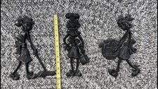 Vintage Sexton Wall Plaques – Set of 3 Cast Aluminum Women in Domestic Chores picture