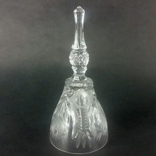 Crystal Glass Dinner Bell Etched Floral Pattern picture