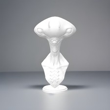 ALien Bust- 8 Inches-White  picture