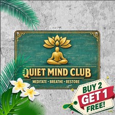 Zen Den Peaceful Yoga Studio Sign Spiritual Mindful Meditation Metal Tin Plaque picture