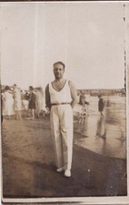 Vintage RPPC - Handsome hairy Italian at Viareggio (beach) -  Gay interest picture