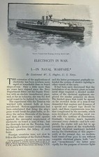 1889 Electricity in Naval and Land Warfare Searchlights Guns illustrated picture