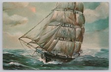 Vintage Whaleship Under Sail Postcard by John Sisson Rhode Island Art picture