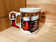 Christmas Stockings Coffee Tee Cup The Love Mug Collectible Christmas Mug 1988 picture