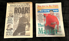 1997 Tiger Woods wins Masters- NY Daily News and Newsday full newspapers picture