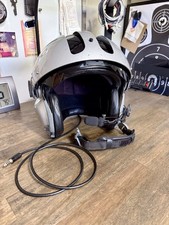 MSA Gallet LH250 Dual Visor Helicopter Aviation Helmet Silver picture