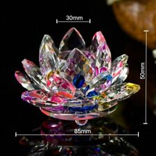 Crystal Swan Lotus Crystal Glass Figure Paperweight Ornament Feng Shui Decor picture
