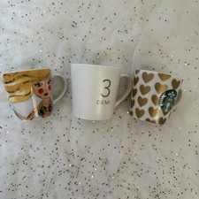 Starbucks Lot of 3 Demi Coffee Cup 3 fl oz 2011 & 2015 Multicolor Espresso picture