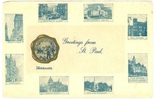 St. Paul Minnesota Multi-View Landmarks Divided Back Postcard 1908 Franz Huld picture