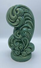 Vintage Green Haeger USA Pottery Plume Feather Vase 1940s picture