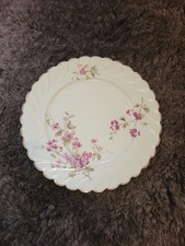 Antique Carl Tielsch Germany Purple Pink Floral 8.75