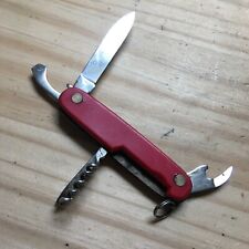 Vintage 1960s German Rostfrei Pocket Knife Multi-Tools Red Handle 3.5