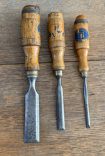 Set of  3 vintage JERNBOLAGET  ESKILSTUNA Wood Chisels Sweden Berg woodworking 1 picture