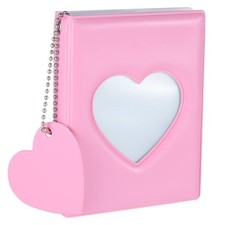 FRIUSATE 3 Inch Kpop Photocard Holder Book, Mini Photo Album with Love Heart Pen picture