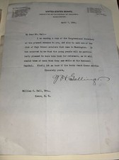 Signed 1906 Letter - United States Senate New Hampshire Senator Jacob Gallinger picture