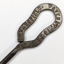 c1900s Waverly, Iowa Button Hook Grassfield Clothing Store Boot Shoe Tool IA 6A picture