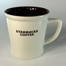 Starbucks 2009 Bone China Coffee & Tea Mug White Brown Original picture