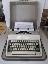 Vintage Olympia Deluxe Typewriter w Travel Case Beige Green SM9 SM-9 Portable picture