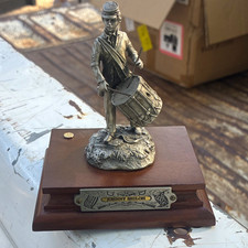 Chilmark Johnny Shiloh Drummer Boy Metal Figurine Wood Base Signed LE 1987 picture