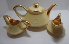 Pearl China Teapot Yellow Gold Trim Pristine Condition Creamer Sugar picture