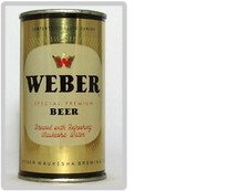 Vintage  Weber Flat Top Beer Can Waukesha WI Fridge  Magnet picture