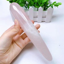 17cm Natural Rose Quartz Crystal Massage Penis Wand Gemstone Yoni Healing picture