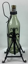 Vtg Asbach Uralt Empty Brandy Bottle & Wrought Iron Swinging Pour Cradle 14.5