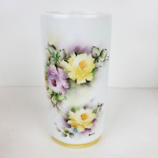 Gerold Porzellan Bavaria Porcelain Mini Bud Vase Germany Purple Yellow Floral 5