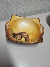 NORITAKE Morimura Hand Painted Bowl With Handles Walnuts ca 1911-21 Nagoya picture