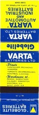 Varta Globelite Batteries Canada Vintage Matchbook Cover 1960s picture