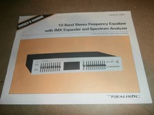 Vtg 1986 Realistic 10 Band Stereo Equalizer IMX Analyzer 31-2020 Owners Manual picture