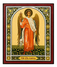 Orthodox Guardian Angel Gold Foiled Wooden Mounted Icon picture