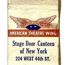 RARE 1945 WW2- STAGE DOOR CANTEEN OF NEW YORK CITY, 224 WEST 44th ST. picture