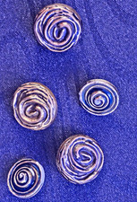 5 Vintage Sculptural Bronze Rose Swirl Shank Buttons Signed 24 Modernist Lot picture