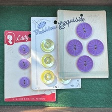 Vtg. Button Lot on Original Cards 3 Cards Lady Fashion, Exquisite, Fashionable picture