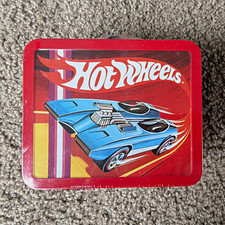 Hot Wheels Metal Lunchbox Tin Container Storage Box picture