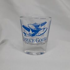 Vintage Shot Glass Souvenir Spruce Goose Clear Glass Blue Writing picture